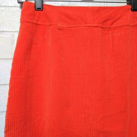 VINTAGE Miss Pat Corduroy A-Line Orange Skirt XS - Picture 2 of 6